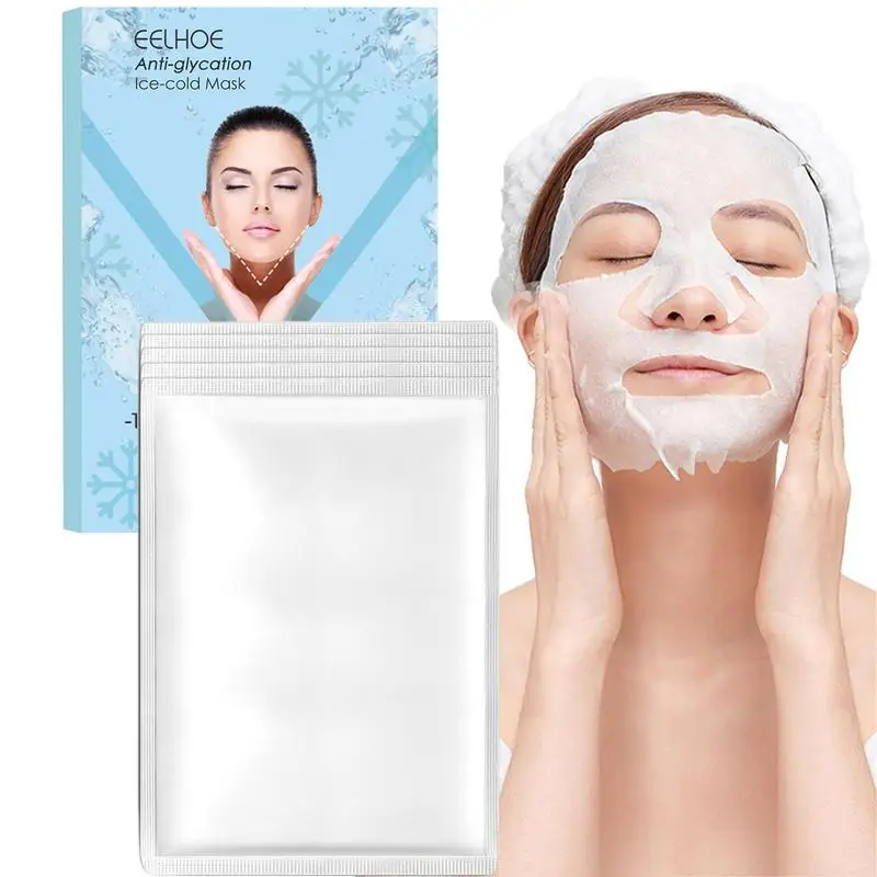 

Soothing Sheet Masque Anti-glycation Ice Cold Skin Face Sheets 5pcs Face Masque For Moisturizing Revitalizing Facial Sheet