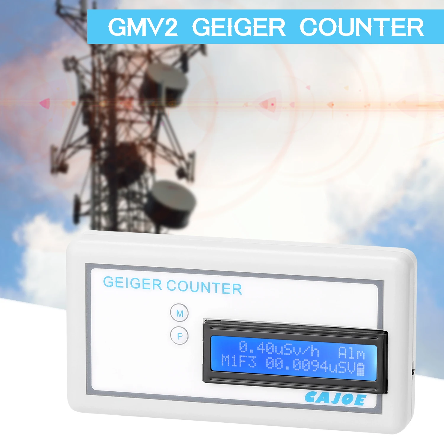 GMV2 Handheld Geiger Radioactivity Counter Assembled Nuclear Radiation Detector γ β X Rays with Miller GM Tube Geiger Counter