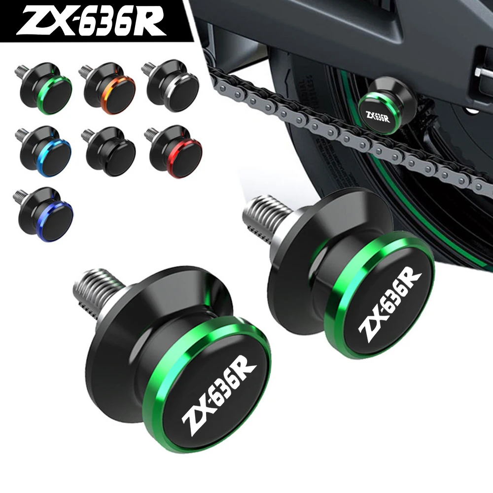 

For Kawasaki Ninja ZX-6R ZX636 ZX 636R 1999-2009 2008 2007 2006 2005 2004 Motorcycle CNC Swingarm Spools Sliders Stand Screws