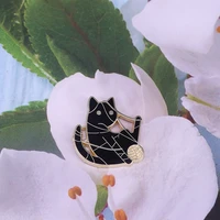 cute wool ball kitten knitted handmade hard enamel pins animal badge lapel pin broooch for cat lovers jewelry accessory