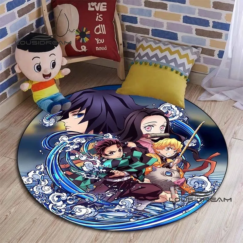 Ковер с изображением истребителя демонов милый мультяшный круглый 3D ковер для