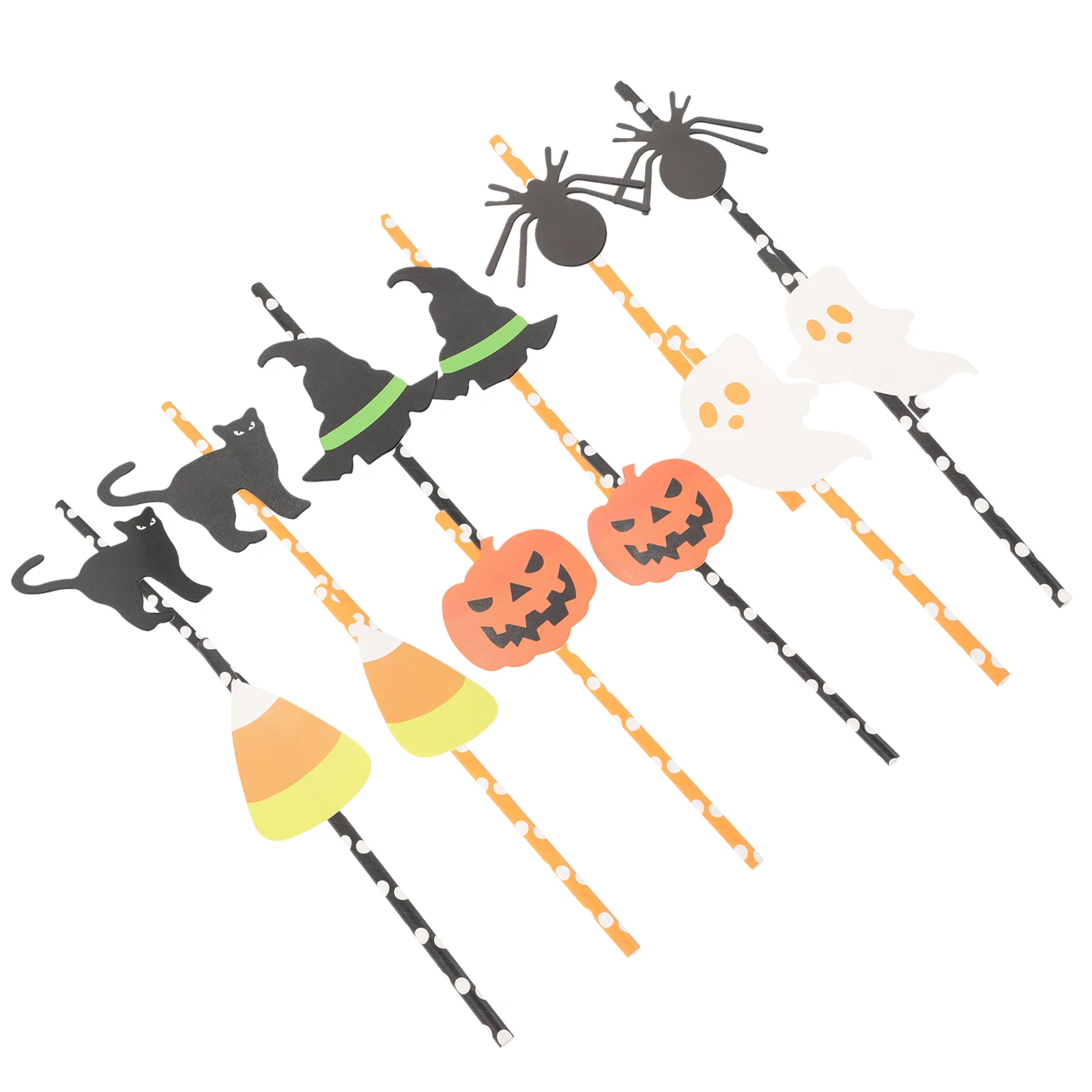 

12 Pcs Party Supplies Halloween Drinking Straws Tool Plastic Birthday Useful Milk Beverage Bar