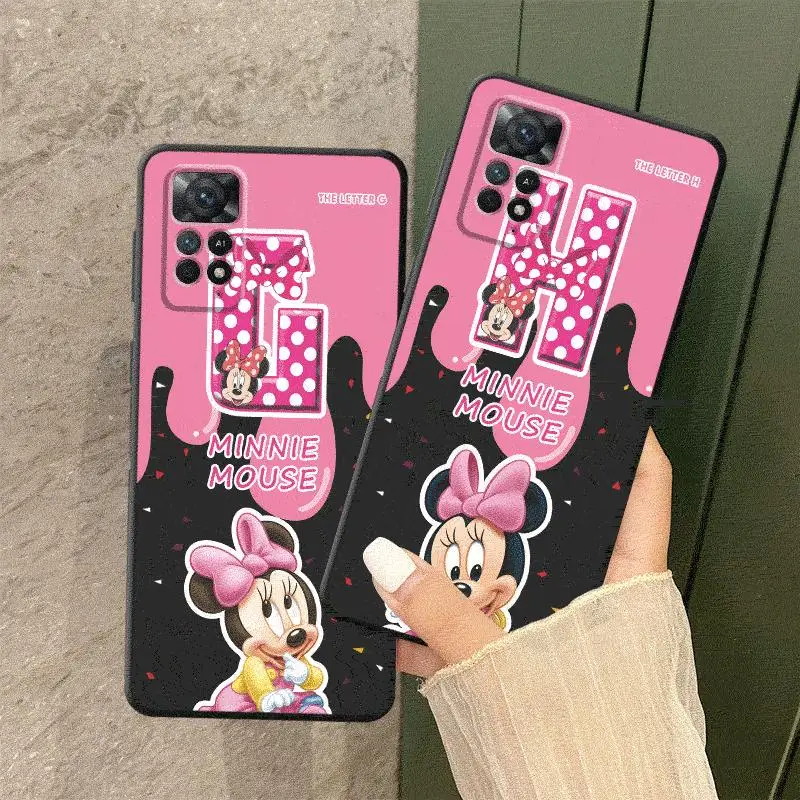 Чехол для телефона Disney Minnie Pink Letters G-L Xiaomi Redmi Note 7 8 T S 10 11 12 Pro Note12ProPlus 13 Note13ProPlus