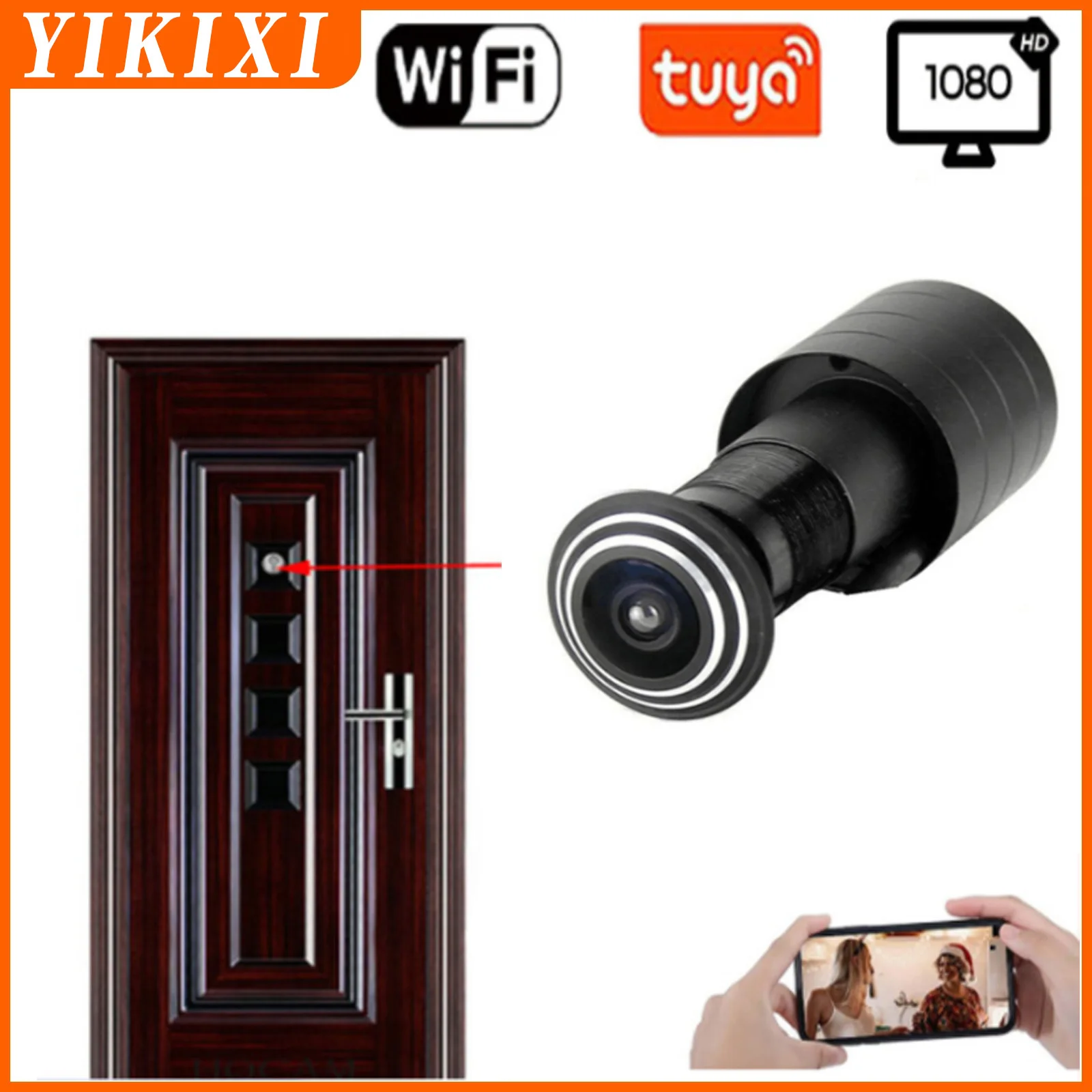 

Умная Wi-Fi камера дверного глазка 1080P Tuya, HD широкоугольная камера рыбий глаз AP/P2P, дверной глазок, секретный ip cma, поддержка TF-карты 128 ГБ