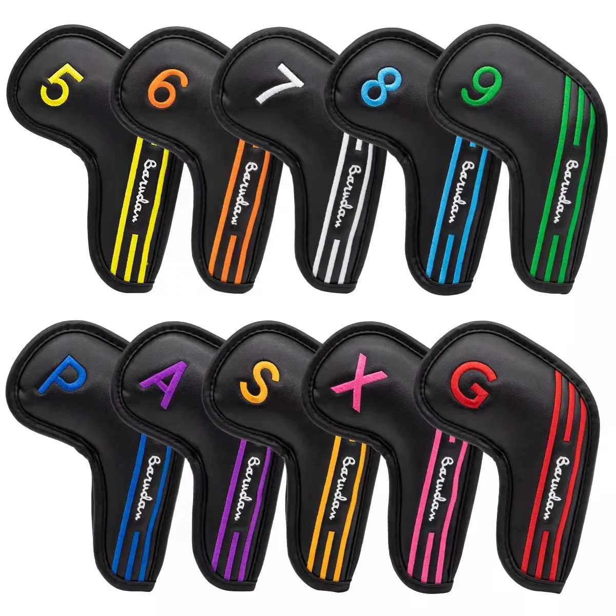 Colorful Number Golf Iron Head Covers Iron Headovers Wedges Covers 5-9  A-S-P-X-G