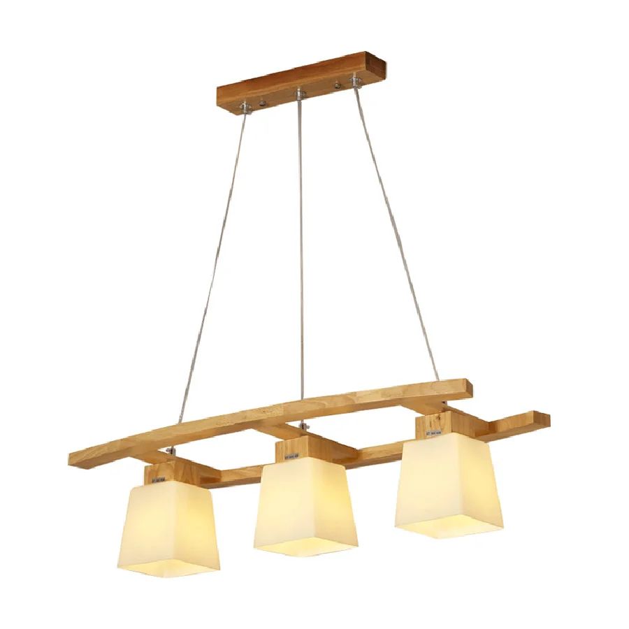 

LukLoy Nordic Pendant Light Wood Hanging Lamp Bar Counter Lights Bedroom Led Lights Kitchen Light Loft Lamp Wooden Hanging Light