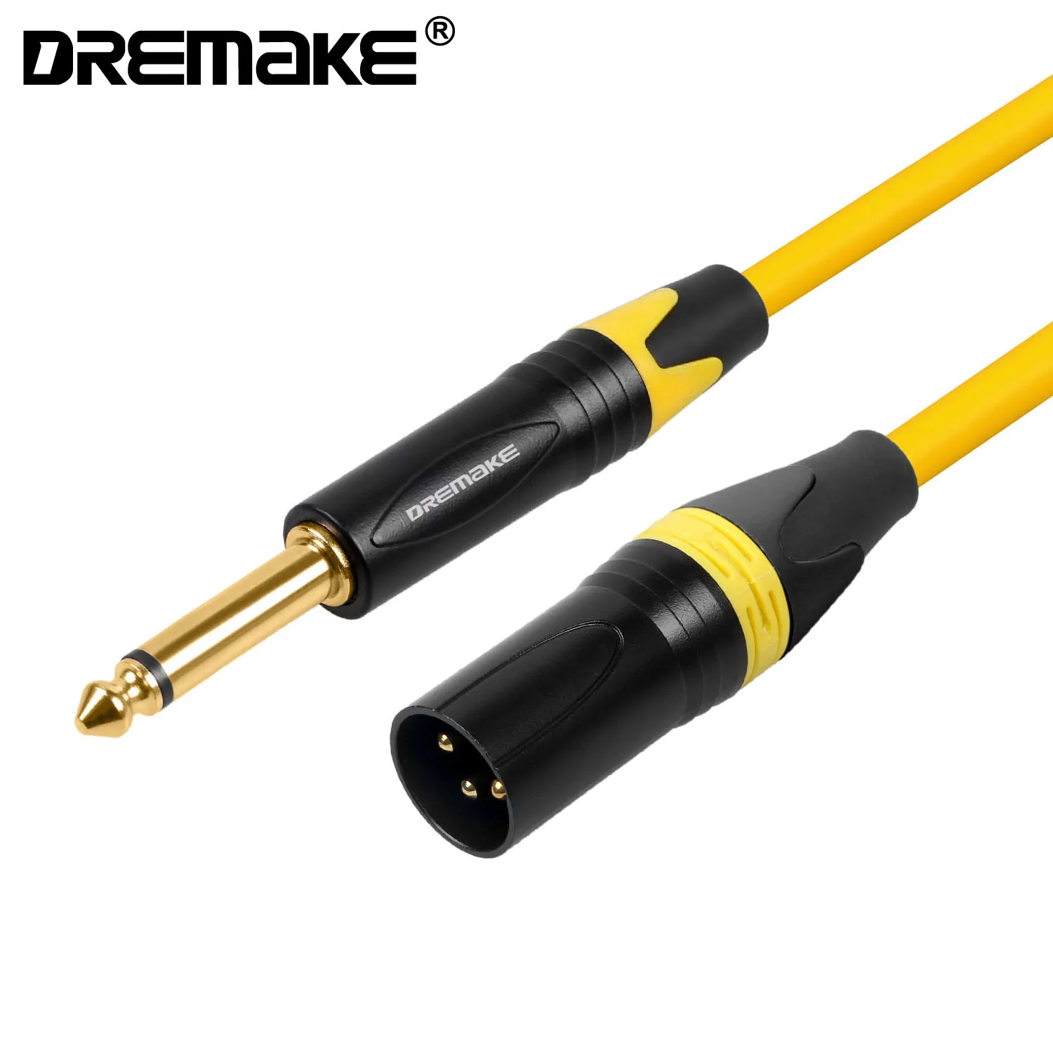 

DREMAKE TS 1/4 Inch Male 6.35mm/6.5mm to XLR 3-Pin Microphone Mono 6.35mm to XLR Canon Patch Cord for AMP Amplifier Pro Audio