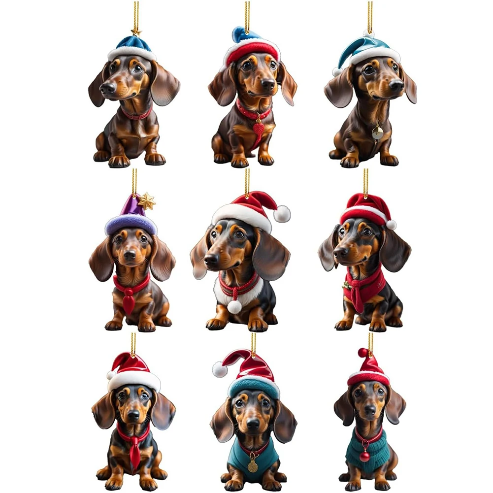 Рождественское подвесное украшение для собаки декоративная оконная вешалка