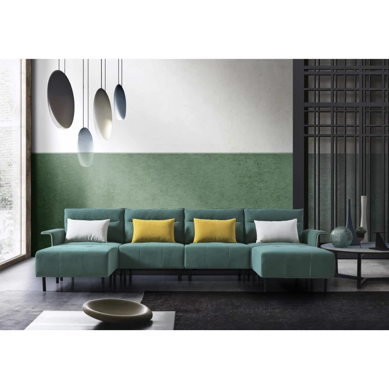 

Sofa Couch Mid-Century Tufted U Shape Sofa for Living Room