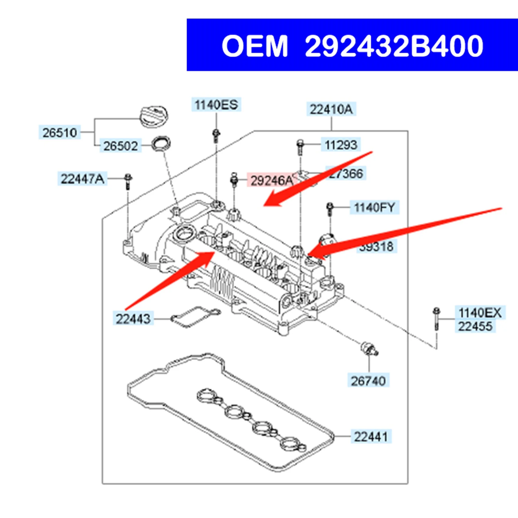 4 шт. монтажный болт крышки двигателя для Hyundai Creta IX25 1 6 Kia RIO 292432 B400 29243 2B400 Болт