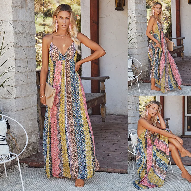 

Strap floral sexy women wedding long summer birthday dress for women
