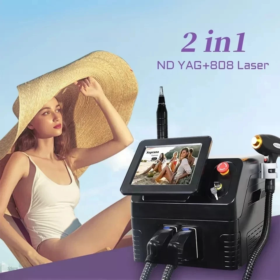 

New 2in1 Superlarge Facula 808nm Diode Laser Nd Yag Laser Machine Pico Laser beauty equipment