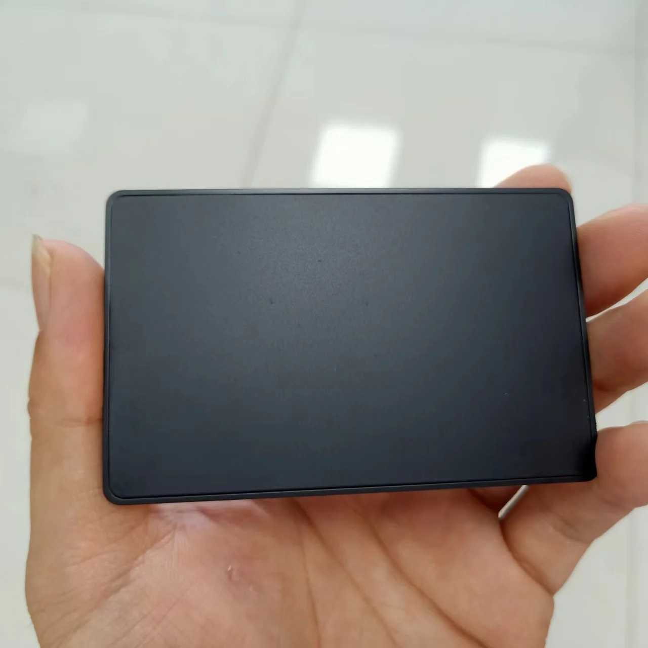 Фото Матовая черная металлическая сталь и пластик комбинация Nfc Ntag213 сделай сам пустая цифровая визитная карточка №2
