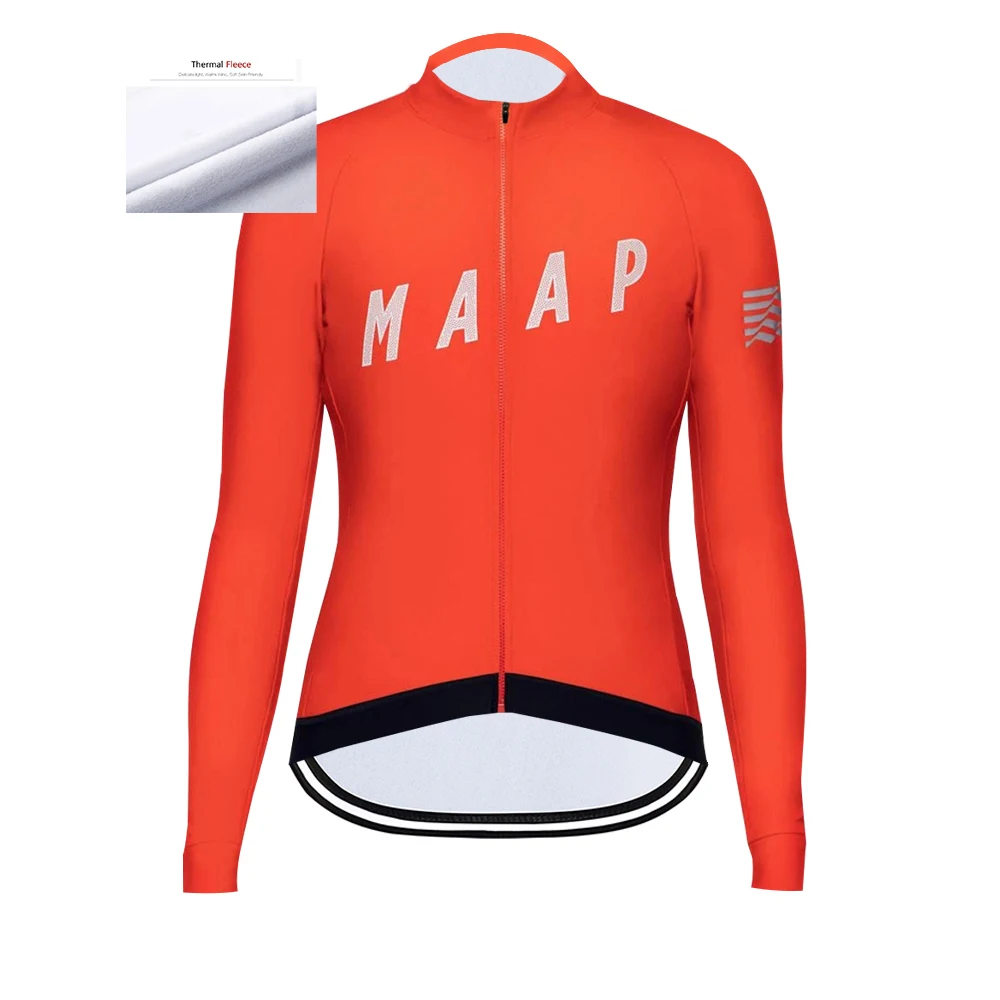 

MAAP 2021 Winter Women's Cycling Jersey Long Sleeve Thermal Fleece Clothing MTB Maillot Ropa Ciclismo Hombre Bike Clothes