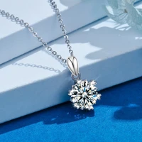 angel stone snowflake pendant necklace classic simple set with imitation diamond fashion collarbone chain silver necklace woman