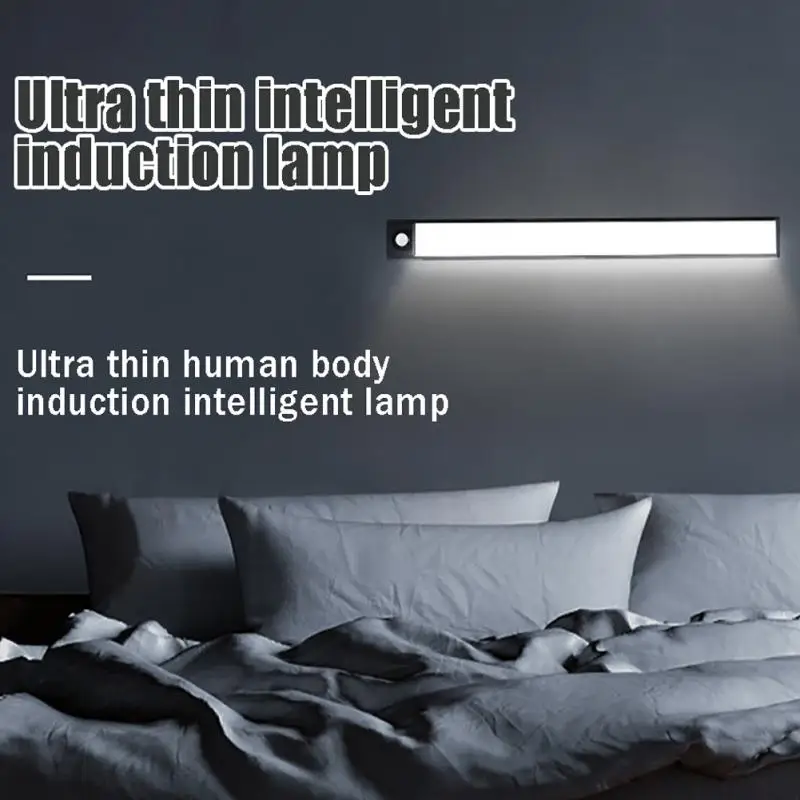 

LED Lamp Night Light USB Rechargeable Remote 60 LED Full Screen Intelligent Human Body Induction Cabinet Wardrobe Lamp Lighting