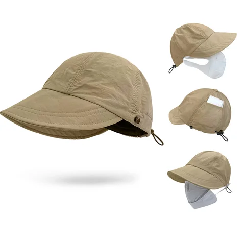 Рыбацкая Кепка, Солнцезащитная шляпа, портативные складные широкие шляпы, защита от солнца, летние быстросохнущие козырьки, регулируемые шапки с Кулиской