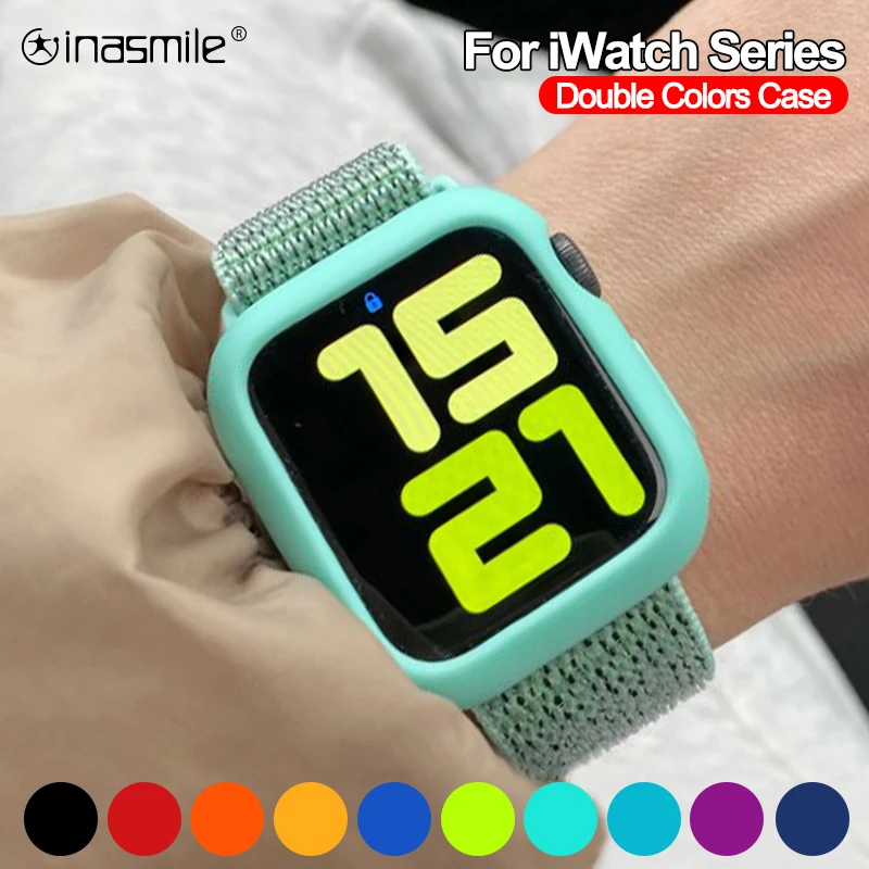 Силиконовый мягкий чехол для iWatch 7 SE 6 5 4 3 защитный часов бампер Apple Watch 45 мм 41 44 40 42 38