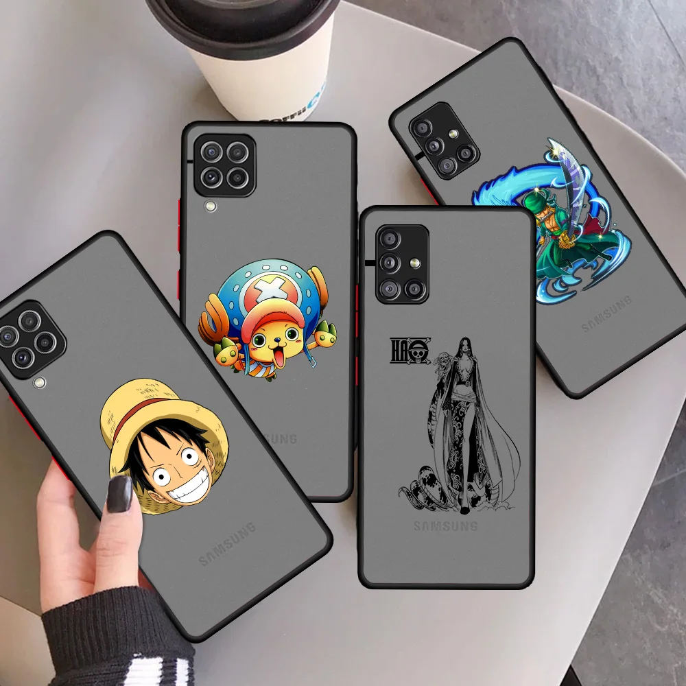 

Anime One Piece Matte Case For Samsung Galaxy A12 A52 A51 A53 A33 A71 A32 A31 A21 A70 A11 A22 Black Hard Phone Shell