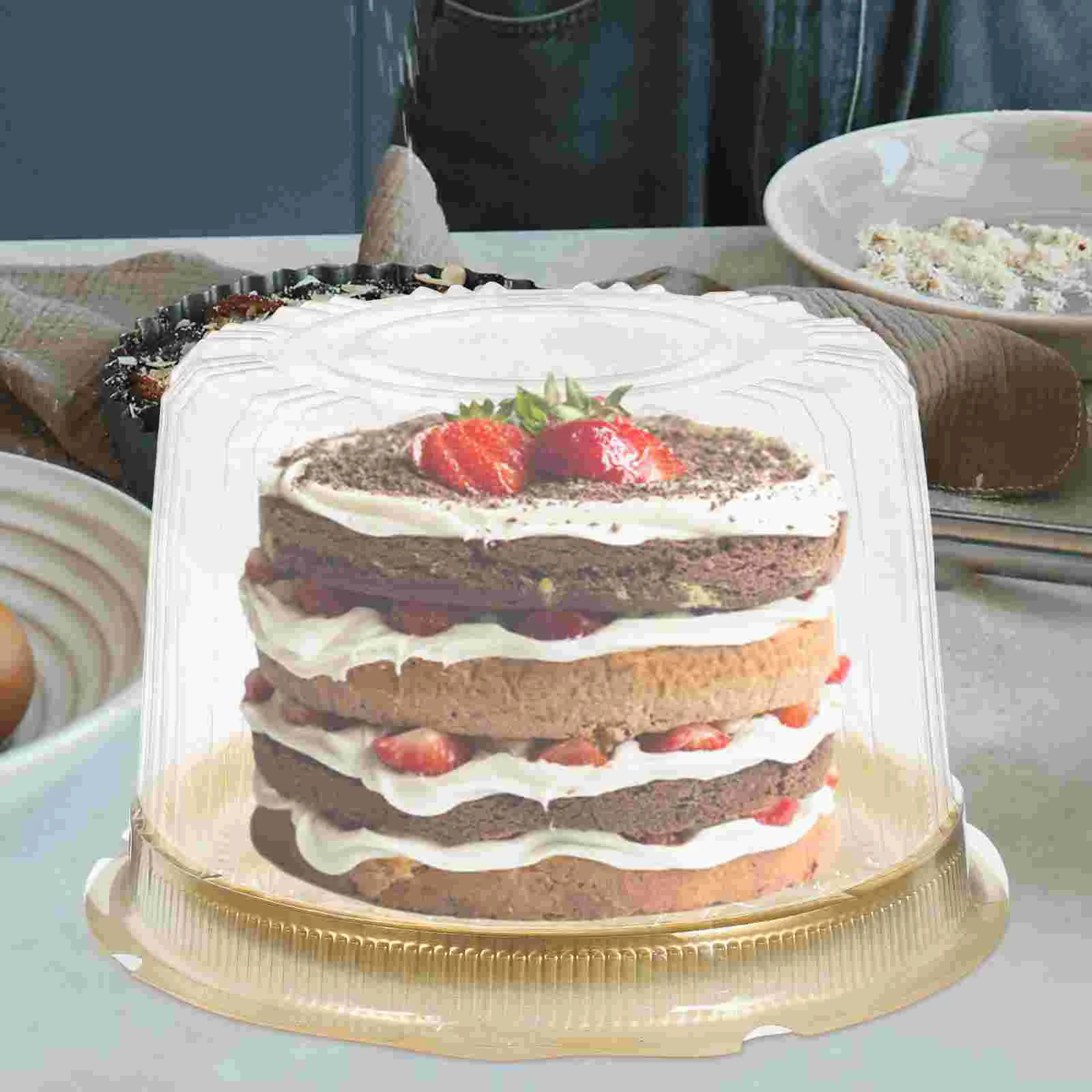 

Plastic Cake Containers Dome Lids Mini Cupcake Boxes Clear Dessert Muffin Mooncake Holder Round Cake Carrier Transport