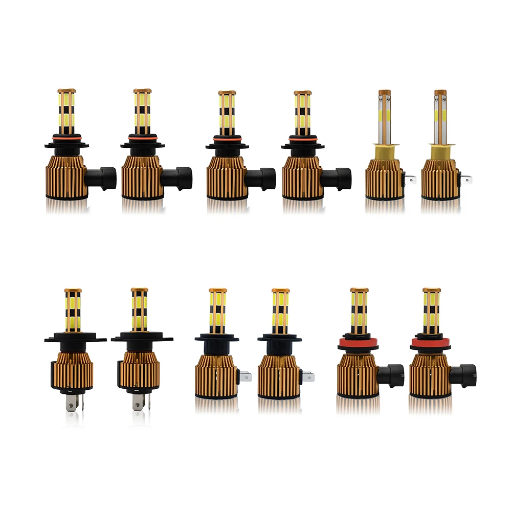 

2 шт., Автомобильные светодиодные лампы H1 H4 H7 H11 9005 9006 6000 12000LM COB