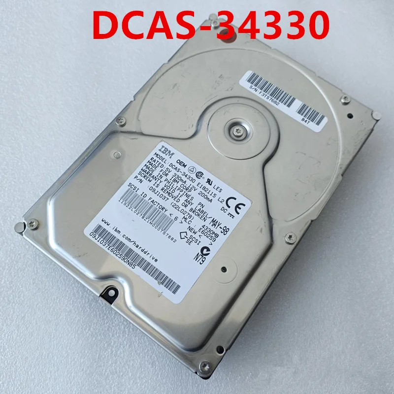 

90% New Original Hard Disk For IBM 4.3GB 3.5" 2MB SCSI 5400RPM For DCAS-34330