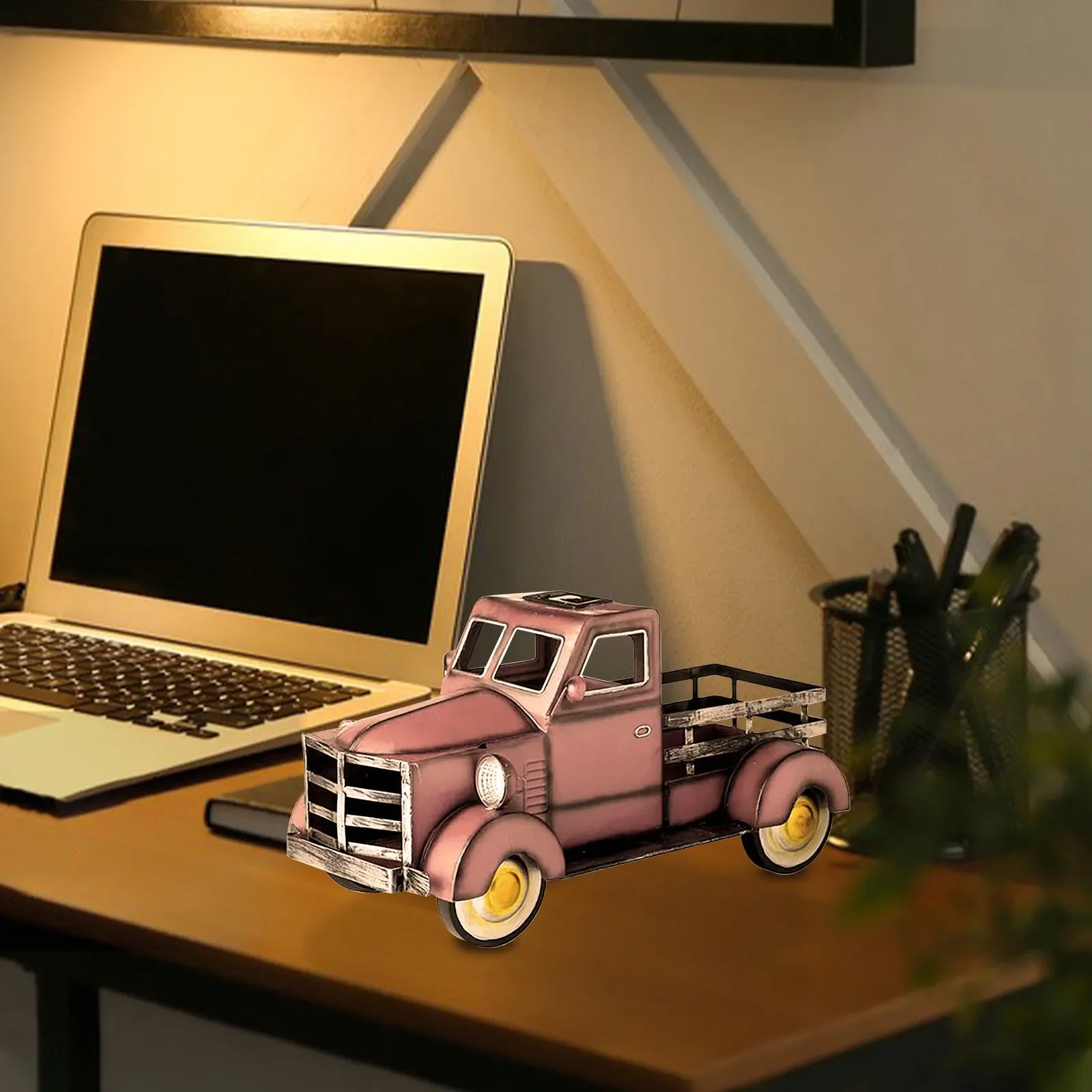 

Style Solar Pickup Truck Garden Decoration Truck Flower Pot With Car Light 0rnaments