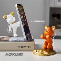 bear creative cute rabbit ornament universal desktop mobile phone desk holder stand for iphone ipad tablet cell birthday gift