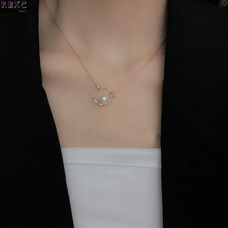 

Rbxc Niche Design Geometric Pearl Necklace Women's New Fashion in 2020 Cool Wind Net Red Temperament Simple Clavicle Chain