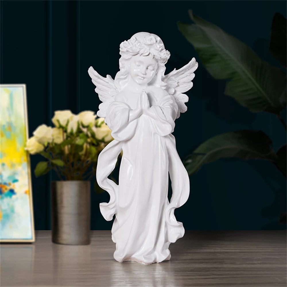 

Nordic Angel Wings Statue Resin Sculpture Figurine Office Home Decoration Ornaments Desktop Decor Handmade Craft Modern Art