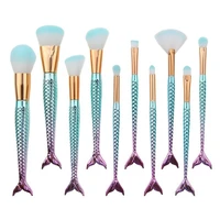 new makeup brush 10 fish tail brush mermaid set makeup brush gradient dispersion paint beauty tools