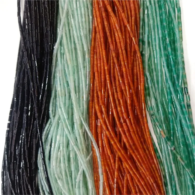 Цветные бусины в форме трубки из натурального цирсталя свободные бриллиантовый