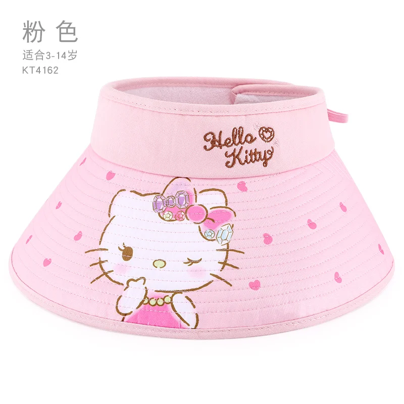 

Детская шляпа Hello Kitty, летняя Солнцезащитная шляпа с большими полями, шляпа без козырька от солнца для девочек, шляпа принцессы