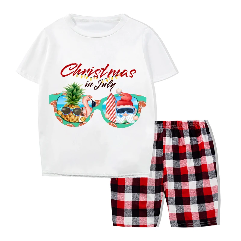 

Christmas Matching Family Pajamas Christams In July Sunglass Gray Short Pajamas Sets
