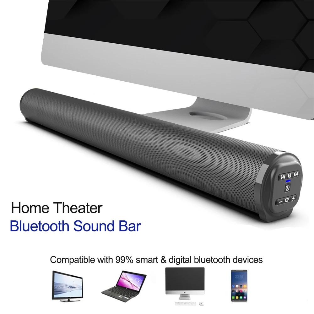 

Home Theater TV Soundbar 3D Stereo Surround Wireless Bluetooth Speaker Powerful Sound Desktop Computer Sound bar with Subwoofer