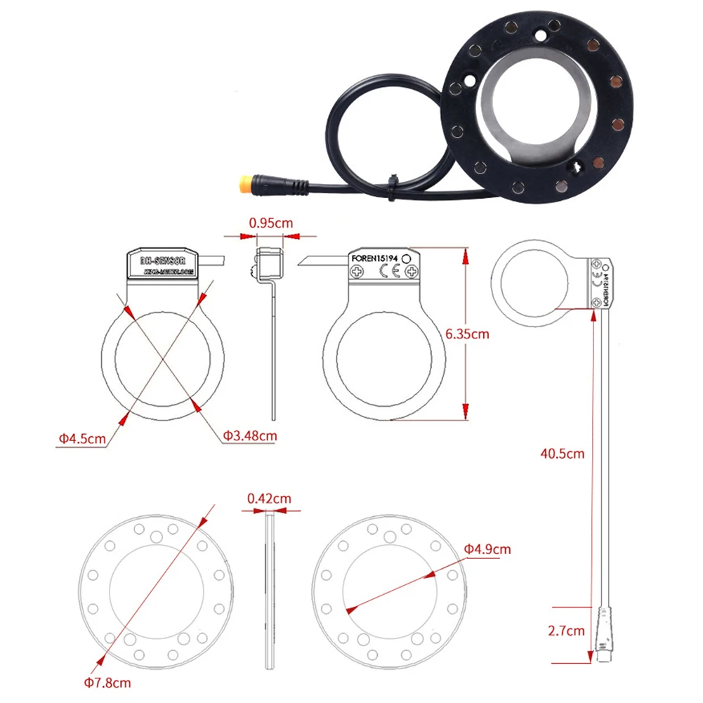 Педаль электрического велосипеда SM-3A система PAS датчик импульсного помощника 12