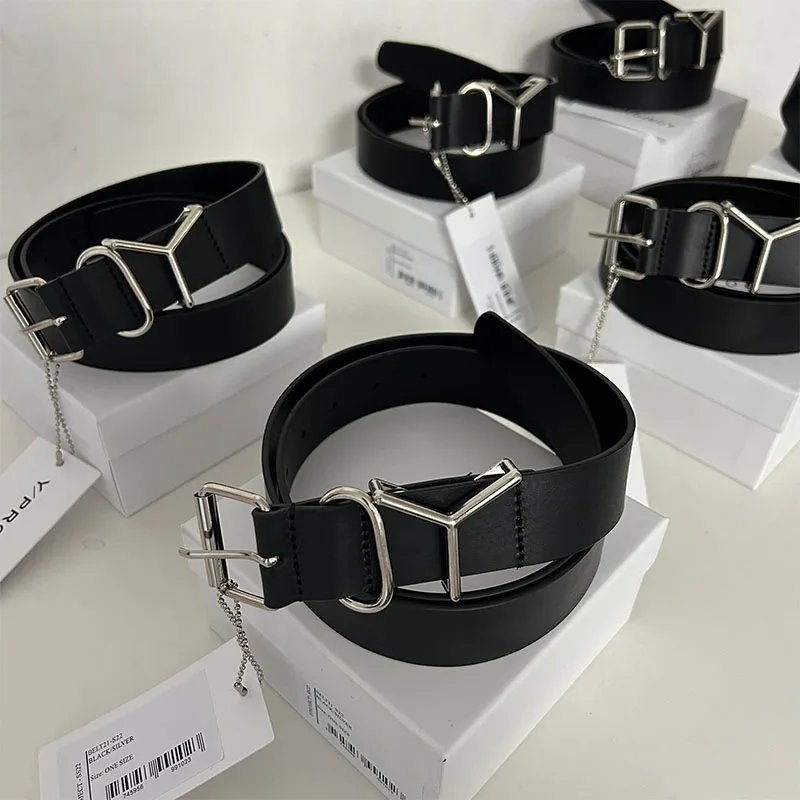 Y/PROJECT черный ремень высшего качества из воловьей кожи простой универсальный