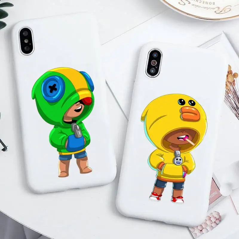 

Stars Game Leon Tara El Primo Phone Case For iphone 13 12 11 Pro Max Mini XS 8 7 6 6S Plus X SE 2020 XR Candy white Silicone