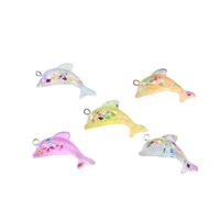10pcs resin dolphin charms cute sea animal pendants for jewelry findings making diy earrings keychain necklaces craft material