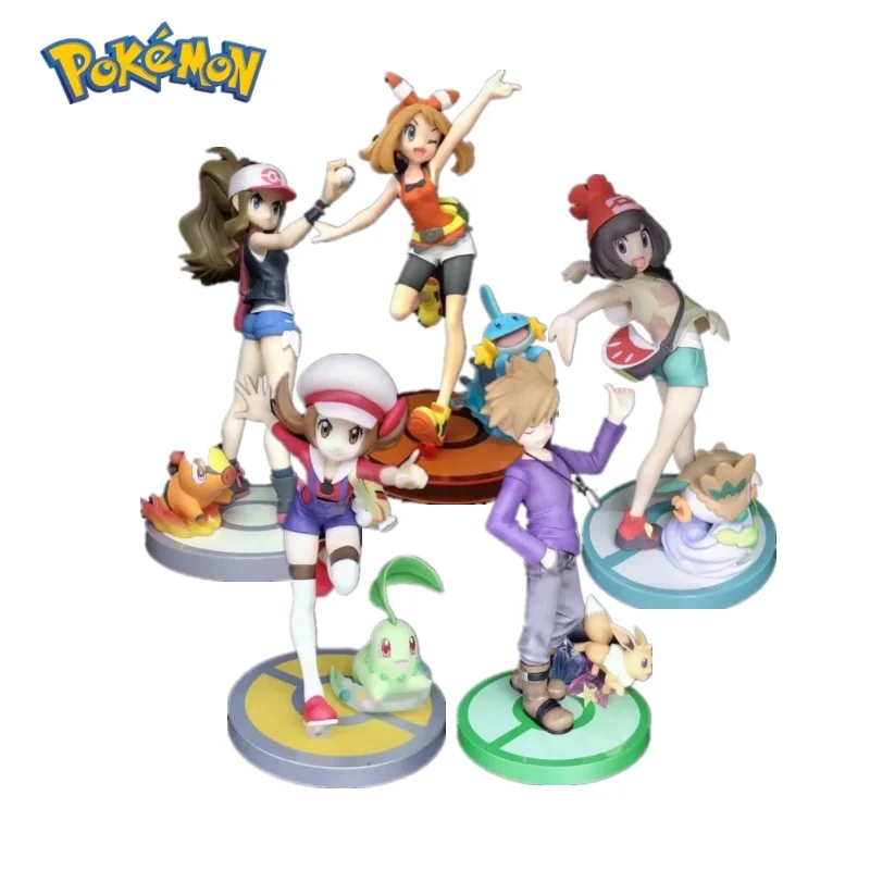 S Hilda And Tepig Parter May Mudkip Blue Oak Eevee Selene Rowlet Lyra Chikorita Pvc Model Toy Gift For Kid