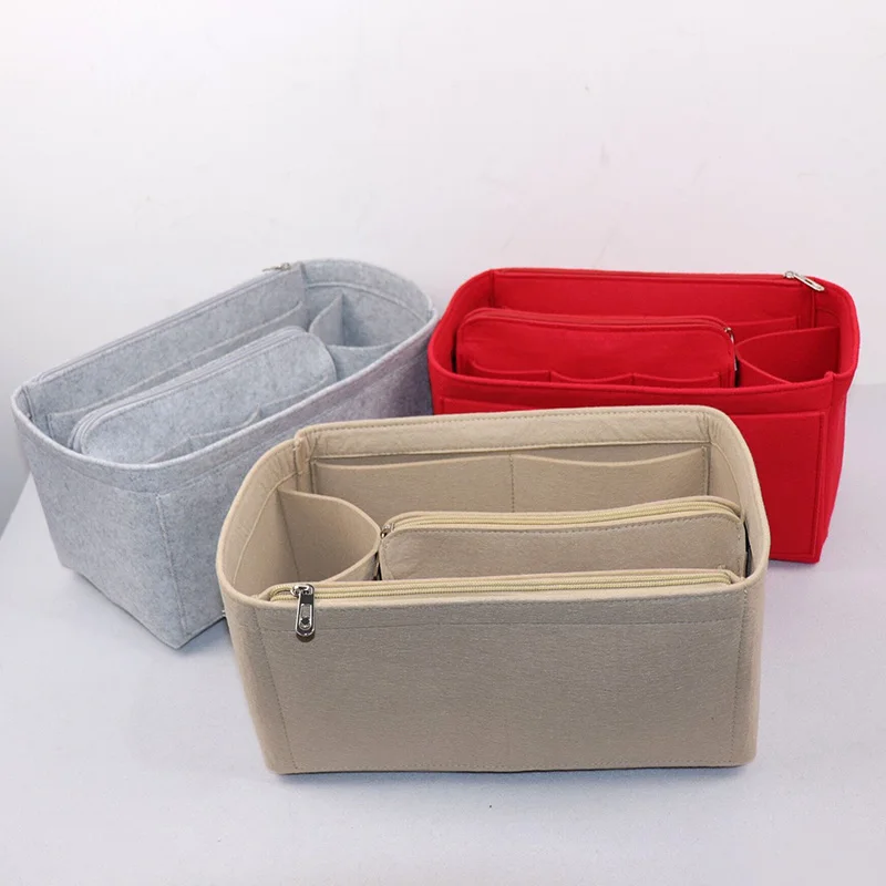 

Inner Liner Bags Felt Insert Bag Organizer Makeup Organizers Perfect for Brand Women's Handbags for Baguette and Cosmetic Bags