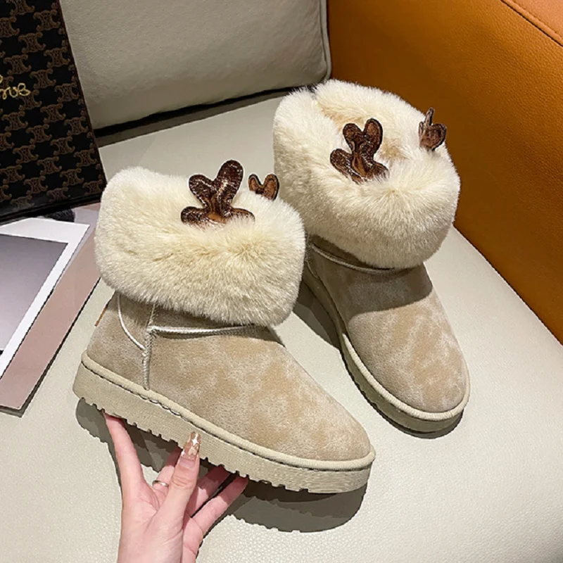 

Ботильоны для женщин, женские ботинки, брендовая зимняя обувь, теплая черная повседневная женская зимняя обувь с круглым носком