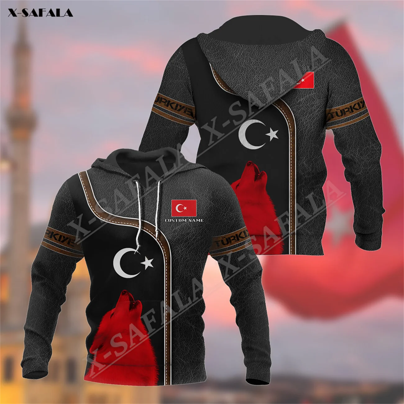

CUSTOM NAME TÜRKIYE WOLF LEATHER 3D Printed Man Zipper Zip Up ZIPPED HOODIE Pullover Sweatshirt Hooded Jersey Tracksuits Coat