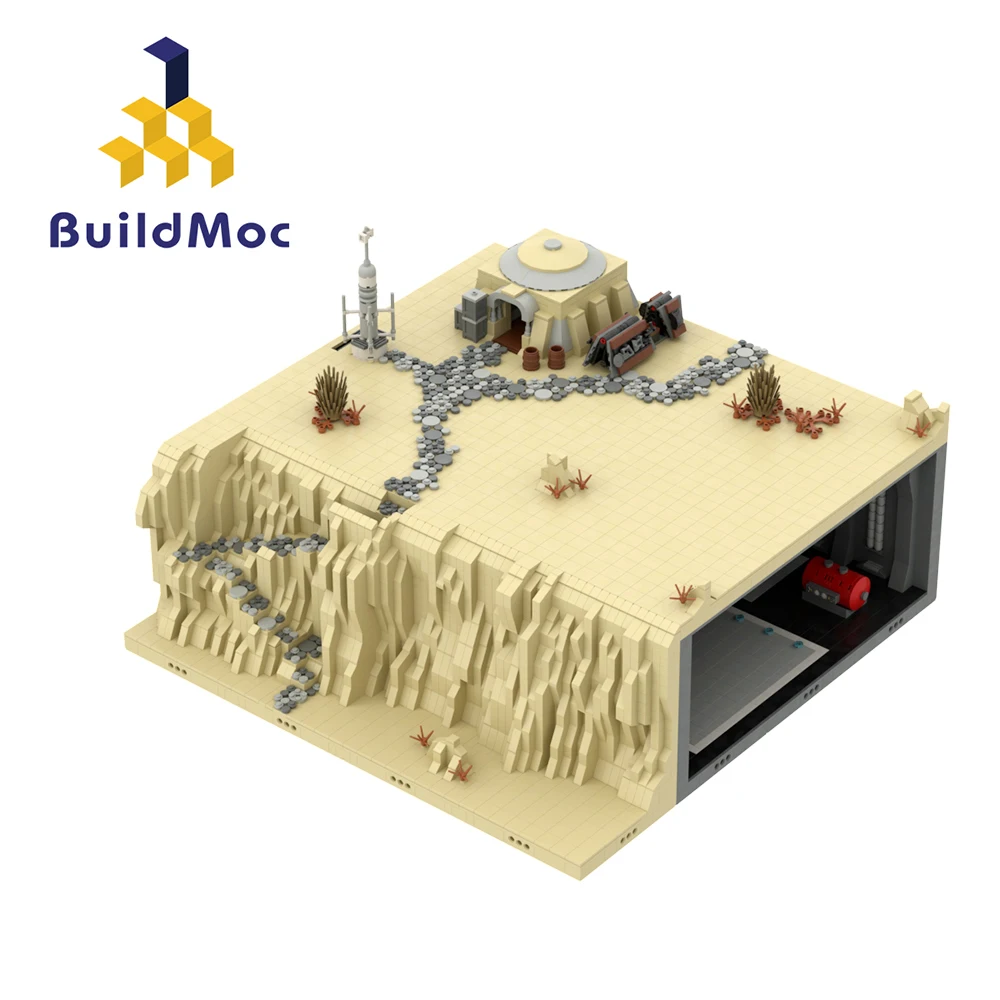 

MOC Space Wars Defense base Military Desert Tatooine Secret Base Building Blocks Desert Building Toys For Kid Birthday Gift