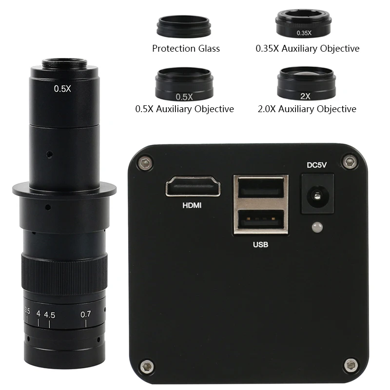 

1080P SONY Sensor FHD Autofocus Measuring Video Microscope Camera Support U Disk+ 180X C Mount Lens + 0.5x 2.0x Objective Lens