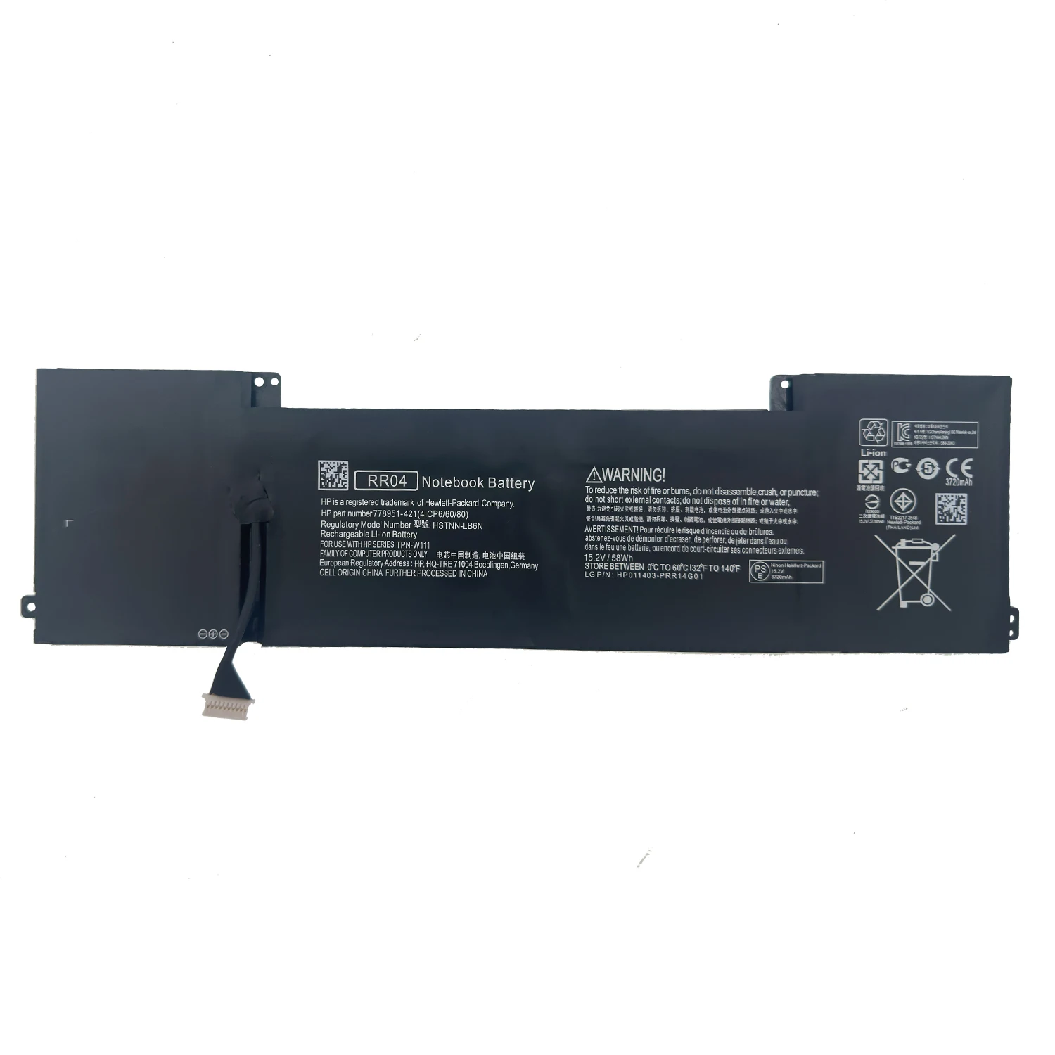 Фото Аккумулятор для ноутбука RR04 для HP Omen 15-5000 15-5100 15-5200 15T-5000 15-5001NA 15-5051NA TPN-W111 778961 -421 778978 -005 HSTNN-LB6N №3