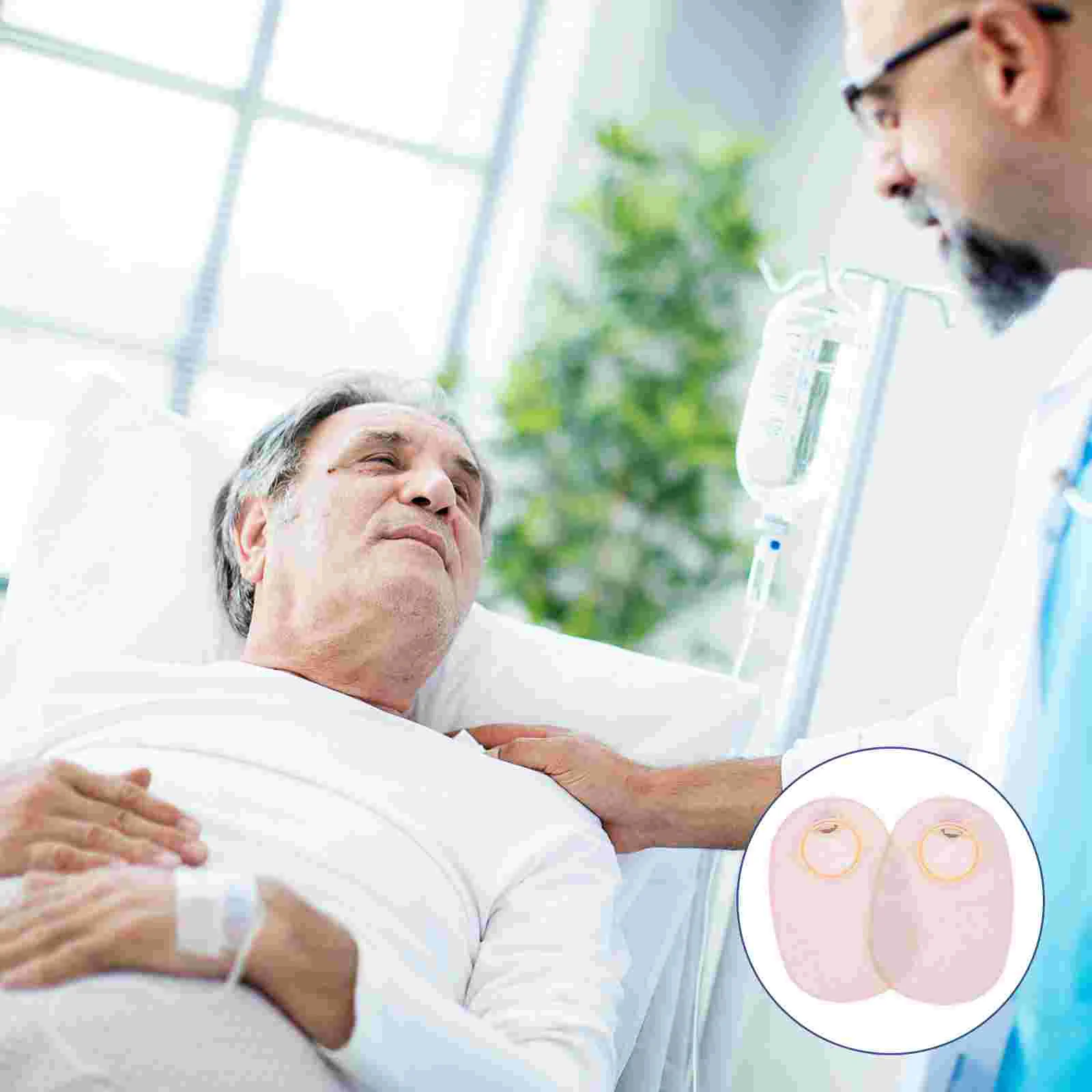 

2 PCS Two-piece Ostomy Bag Stomach Bag Supplies Colon Bags Disposable Colostomy Bags Abs Urostomy Pouches Stoma Bag