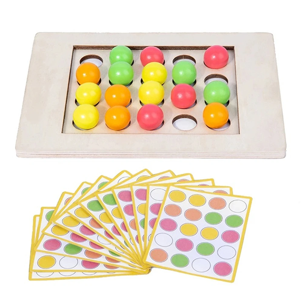 

Children Color Matching Board Games Puzzle Toys Rolling Ball Finger Game Logical Thinking Training Educational Wooden Toys Gifts