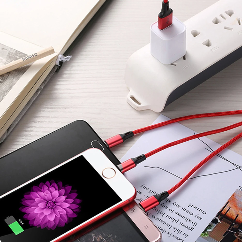 3 в 1 Micro USB Type C зарядный кабель с несколькими портами Usb Все в одном зарядный шнур USB C мобильный телефон для Samsung Xiaomi Huawei кабель (art.: 3920bf629f646) - 3920bf629f646
