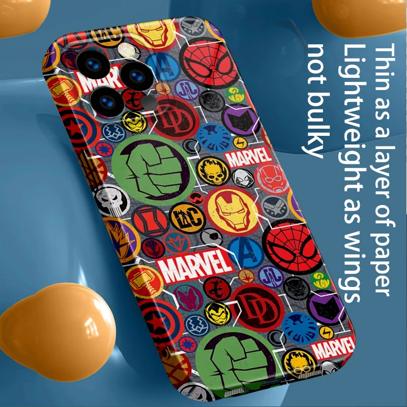 

Avengers Logo Marvel For Apple iPhone 14 13 12 11 XS Mini Pro Max 8 7 6S 6 XR XS X Plus Film Feilin Light Phone Case